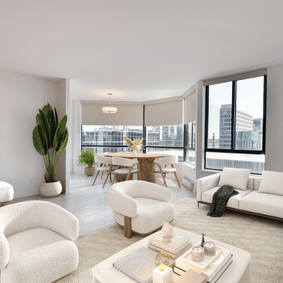 Living room at The Carlisle in Downtown Ottawa.